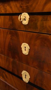 A Pair of German Neoclassical Mahogany and Parcel-Gilt Commodes