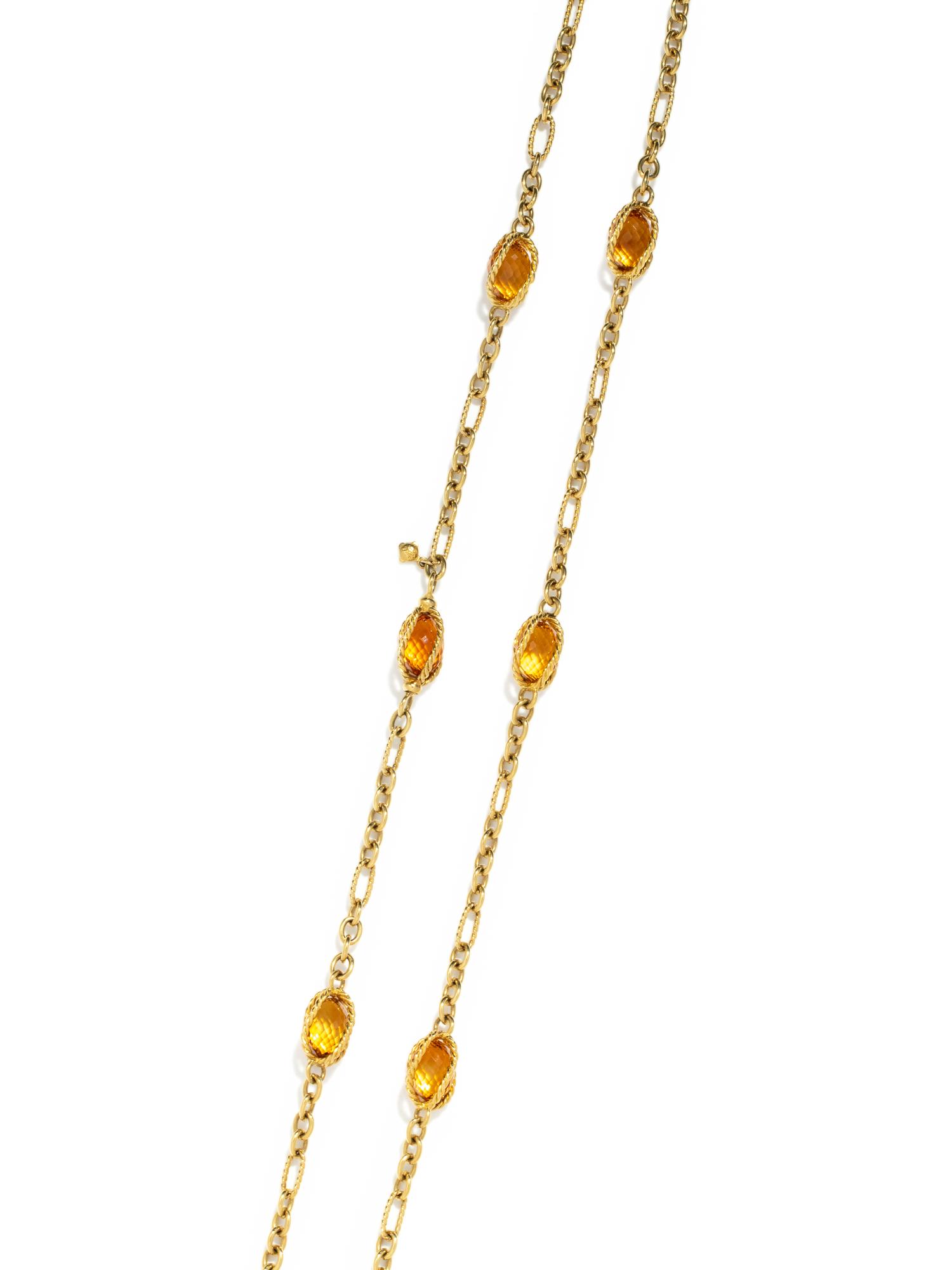 DAVID YURMAN, YELLOW GOLD AND CITRINE NECKLACE