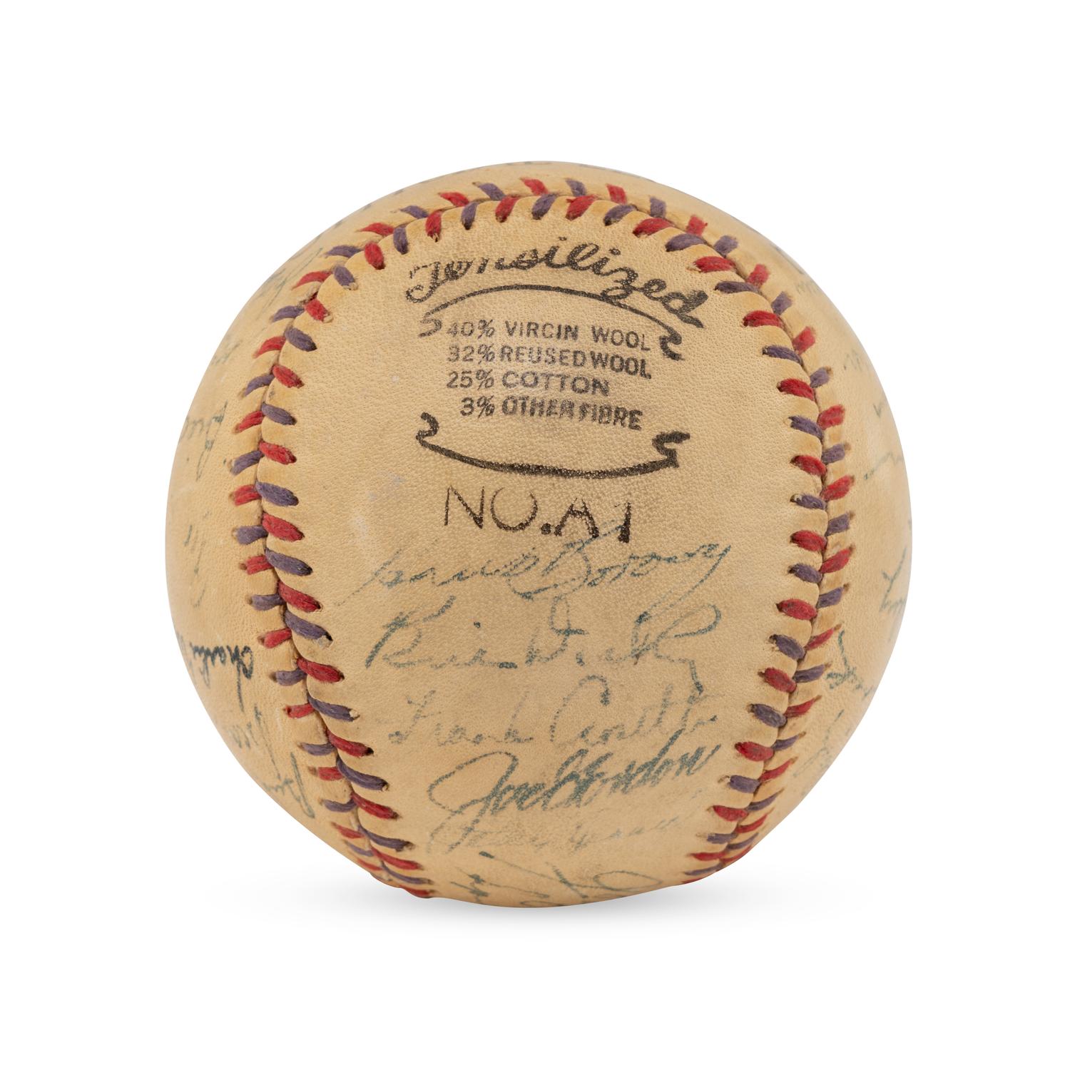A 1943 New York Yankees Team Signed Autograph Baseball (Beckett Authentication Services Letter of Authenticity)