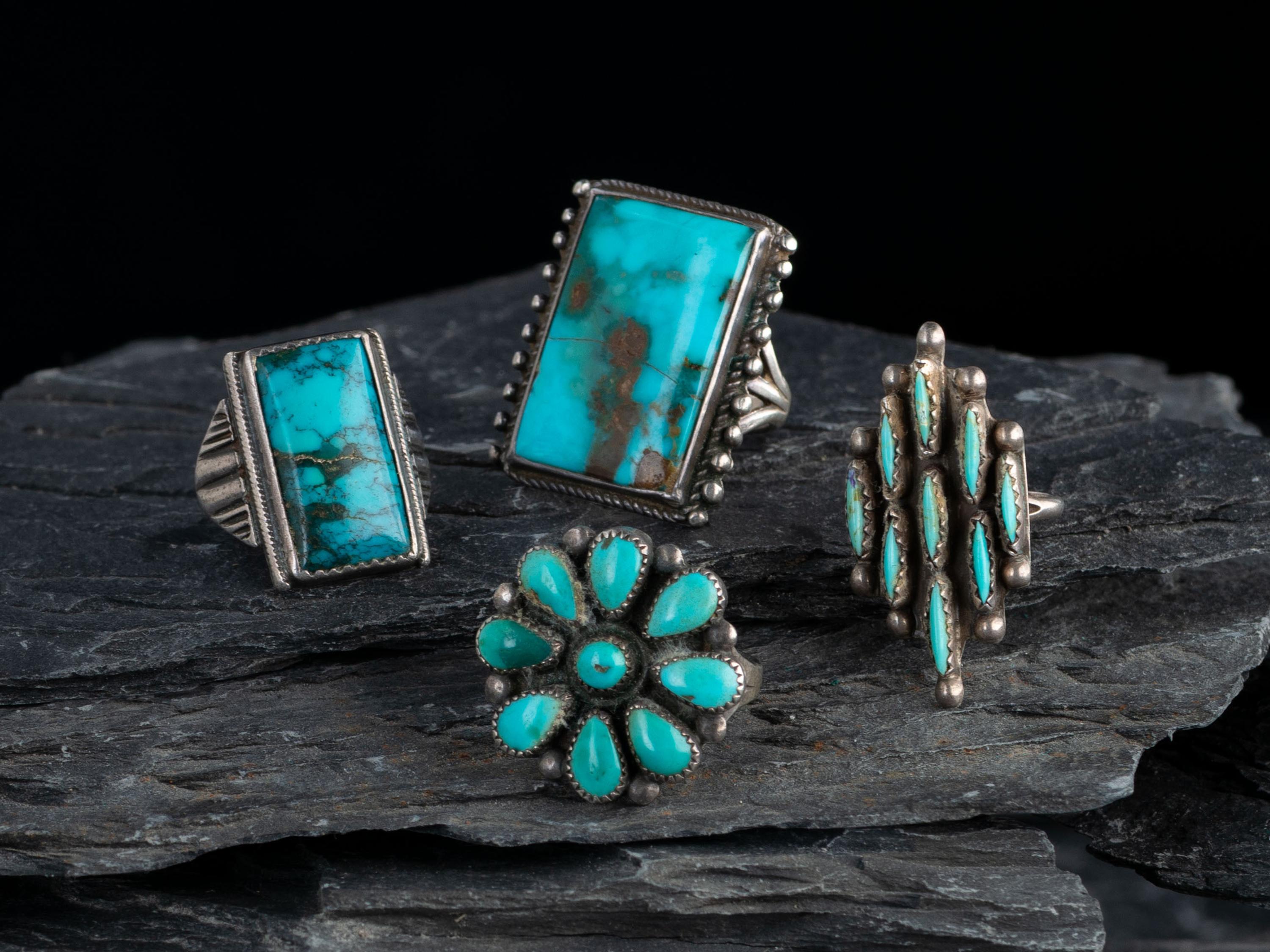 Navajo and Zuni Silver and Turquoise Rings