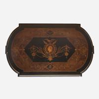 A Centennial inlaid, ebonized, and parcel gilt walnut center table Attributed to Kilian Bros. (active c. 1855-1920), New York, NY, circa 1876