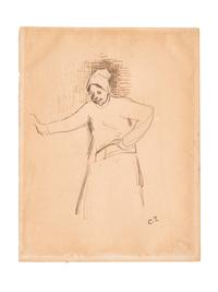 Peasant Woman , late 1880s, and Quayside Scene , 1903 (two works)