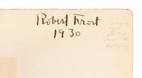 FROST, Robert (1874-1963). Collected Poems of Robert Frost. New York: Henry Holt and Company, 1930.