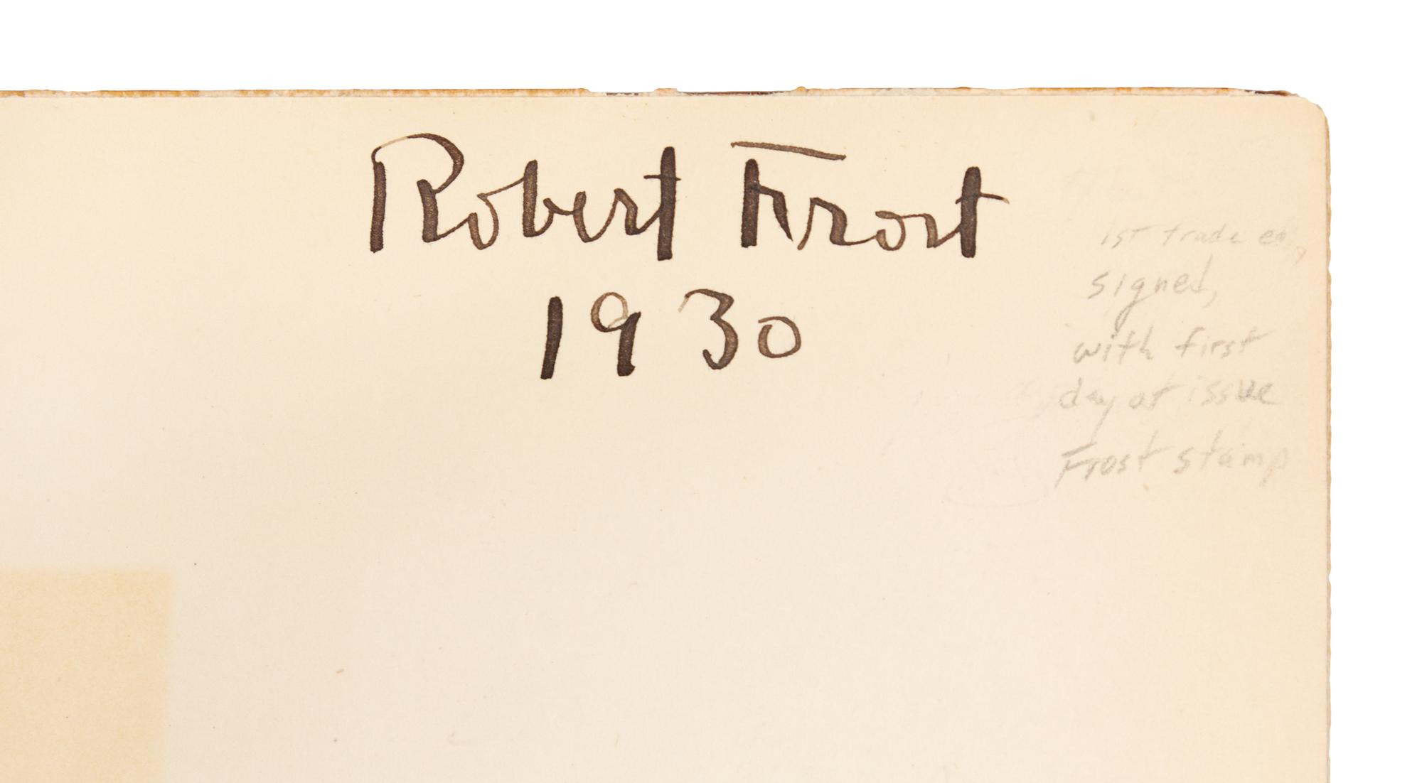 FROST, Robert (1874-1963). Collected Poems of Robert Frost. New York: Henry Holt and Company, 1930.