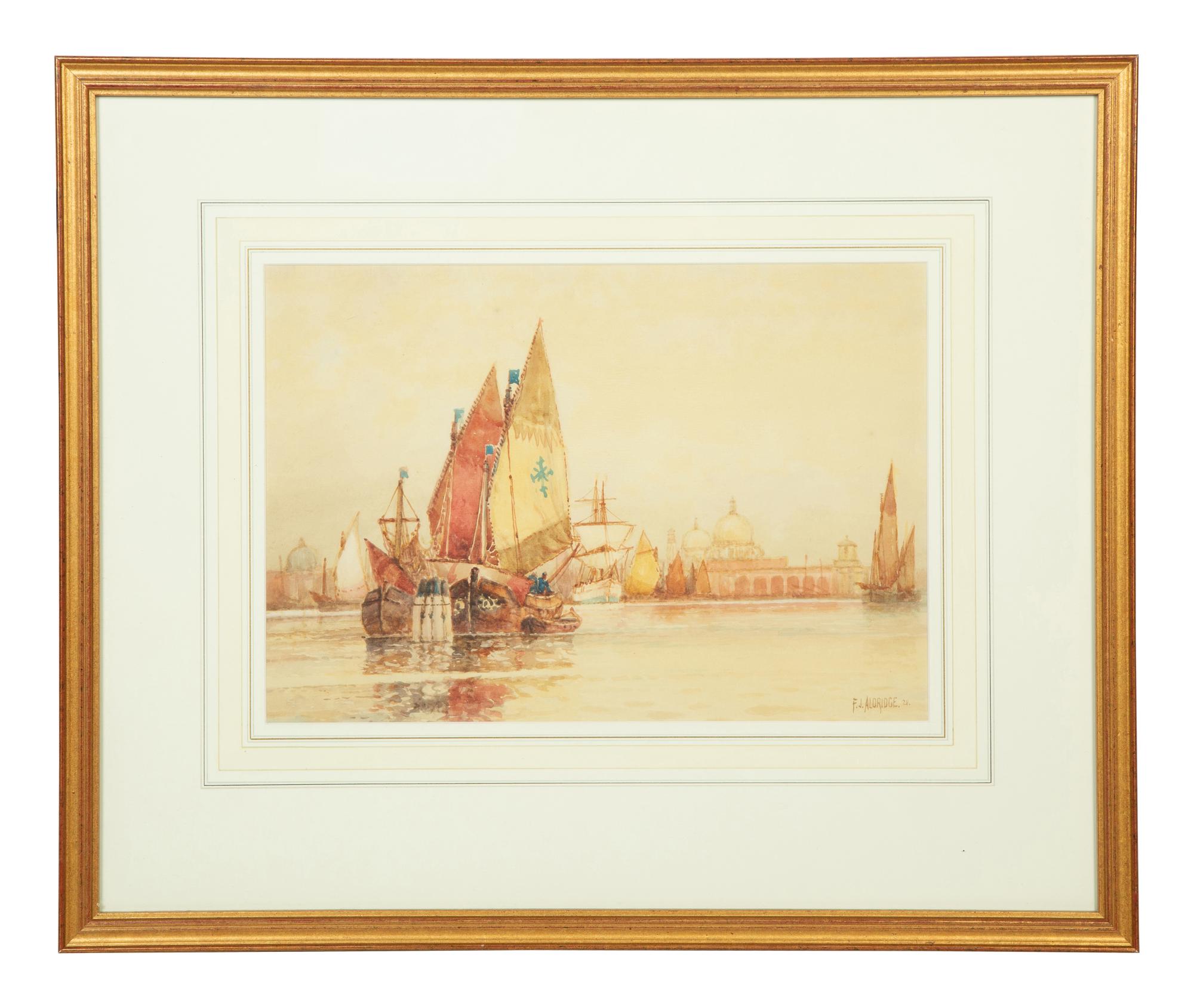 Venetian Harbor, 1920 , together with a work by an unknown artist