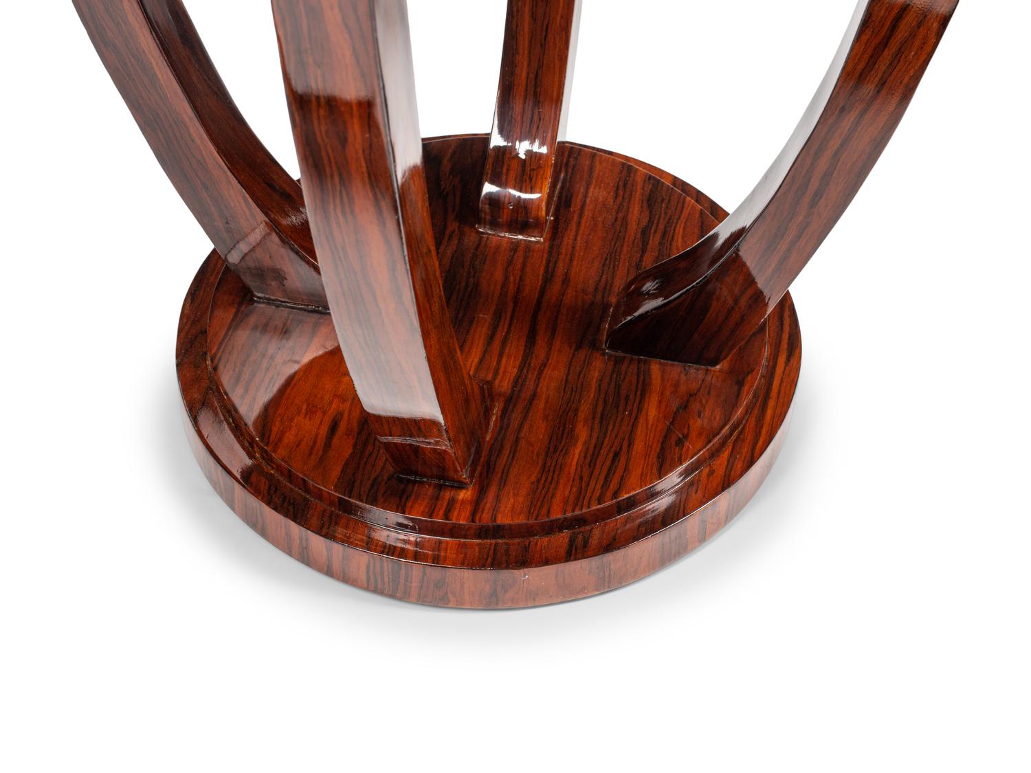 A Pair of Art Deco Style Rosewood and Burl Birch Side Tables