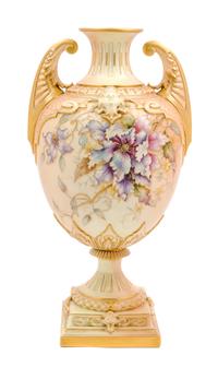 A Royal Worcester Porcelain Vase Height 18 3/4 inches. — 1894
