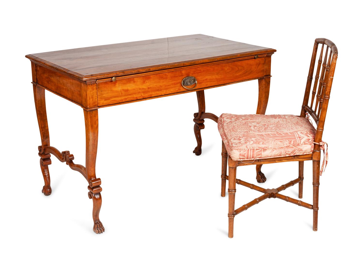 A Continental Fruitwood Writing Table