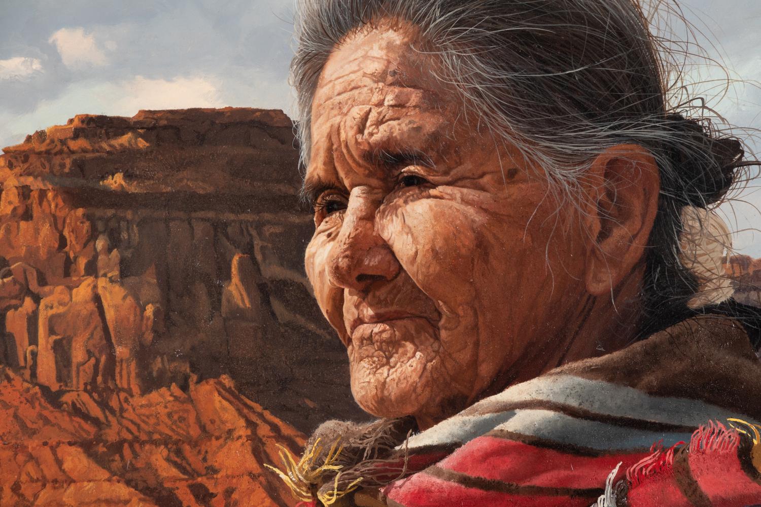 Navajo Woman in a Landscape