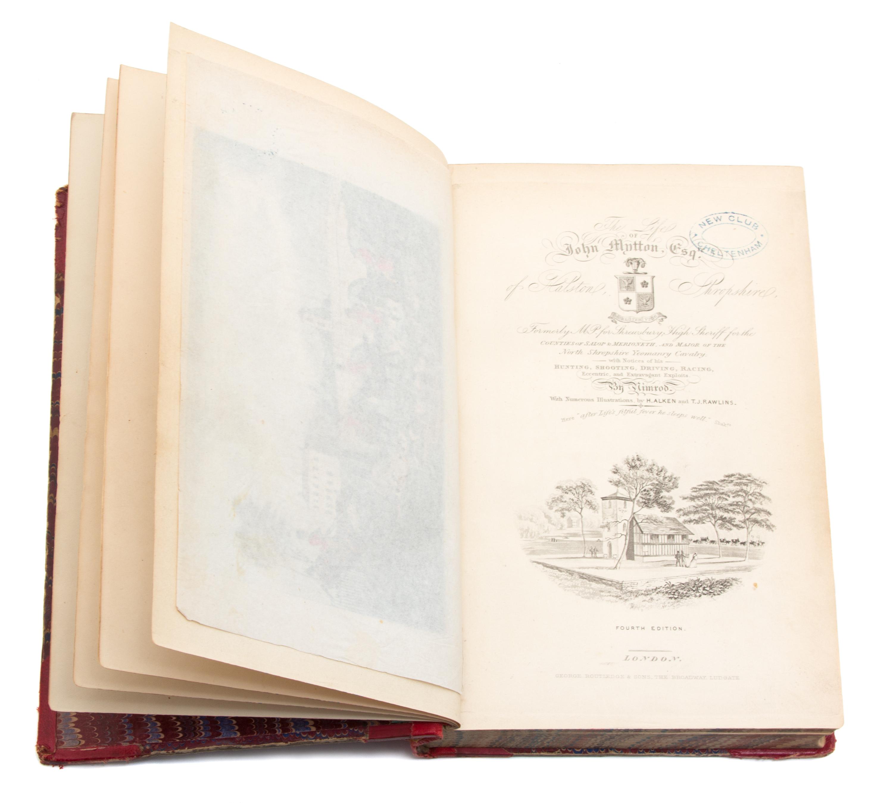 APPERLEY, Charles "Nimrod" (1777-1843). Memoirs of the Life of John Mytton, Esq.