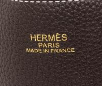 An Hermes Etoupe/Dark Brown 45cm Taurillon Clemence Double Sens Tote, 17.5" x 15.5" x 5".