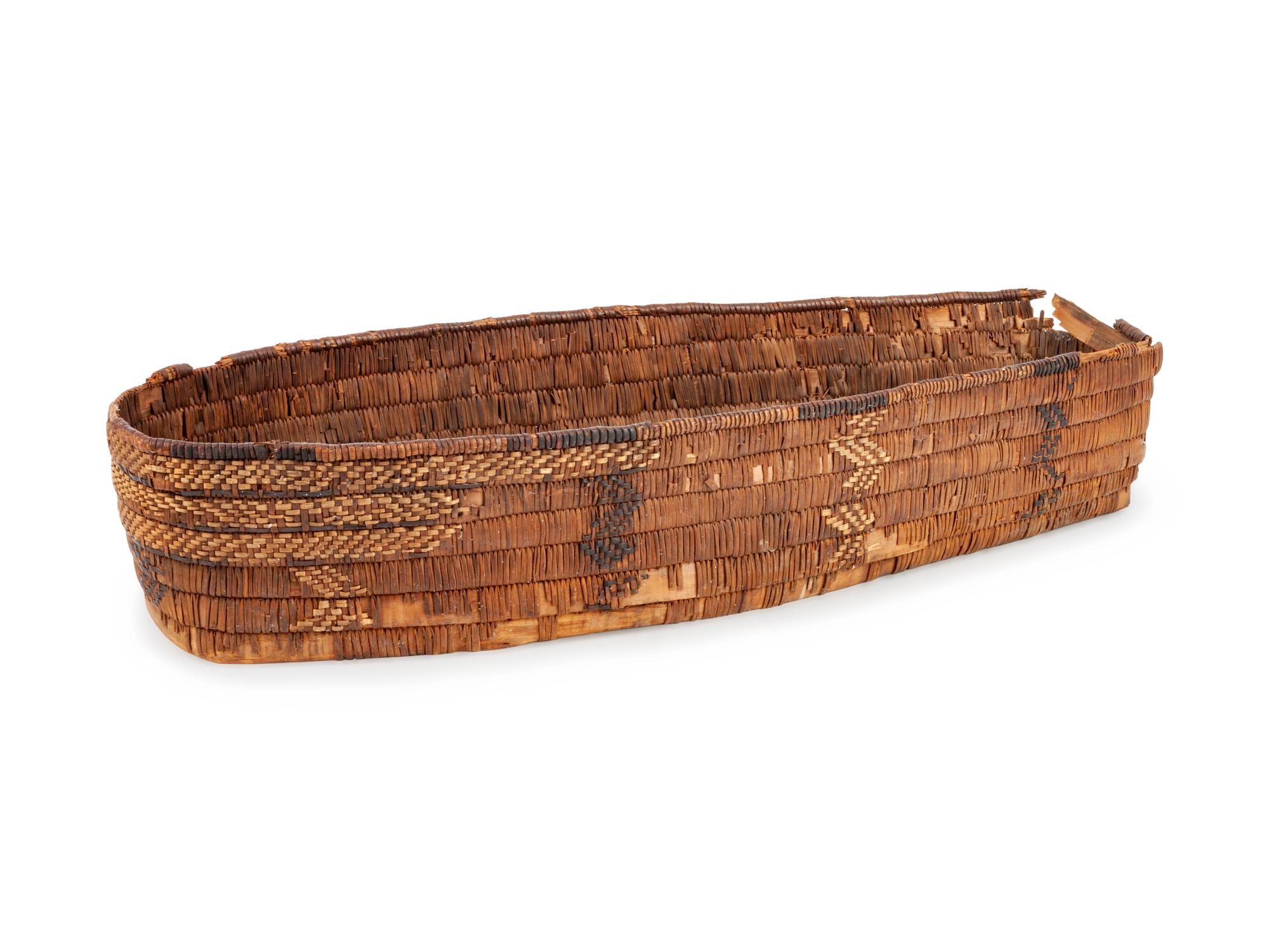 Salish Imbricated Basketry Cradle