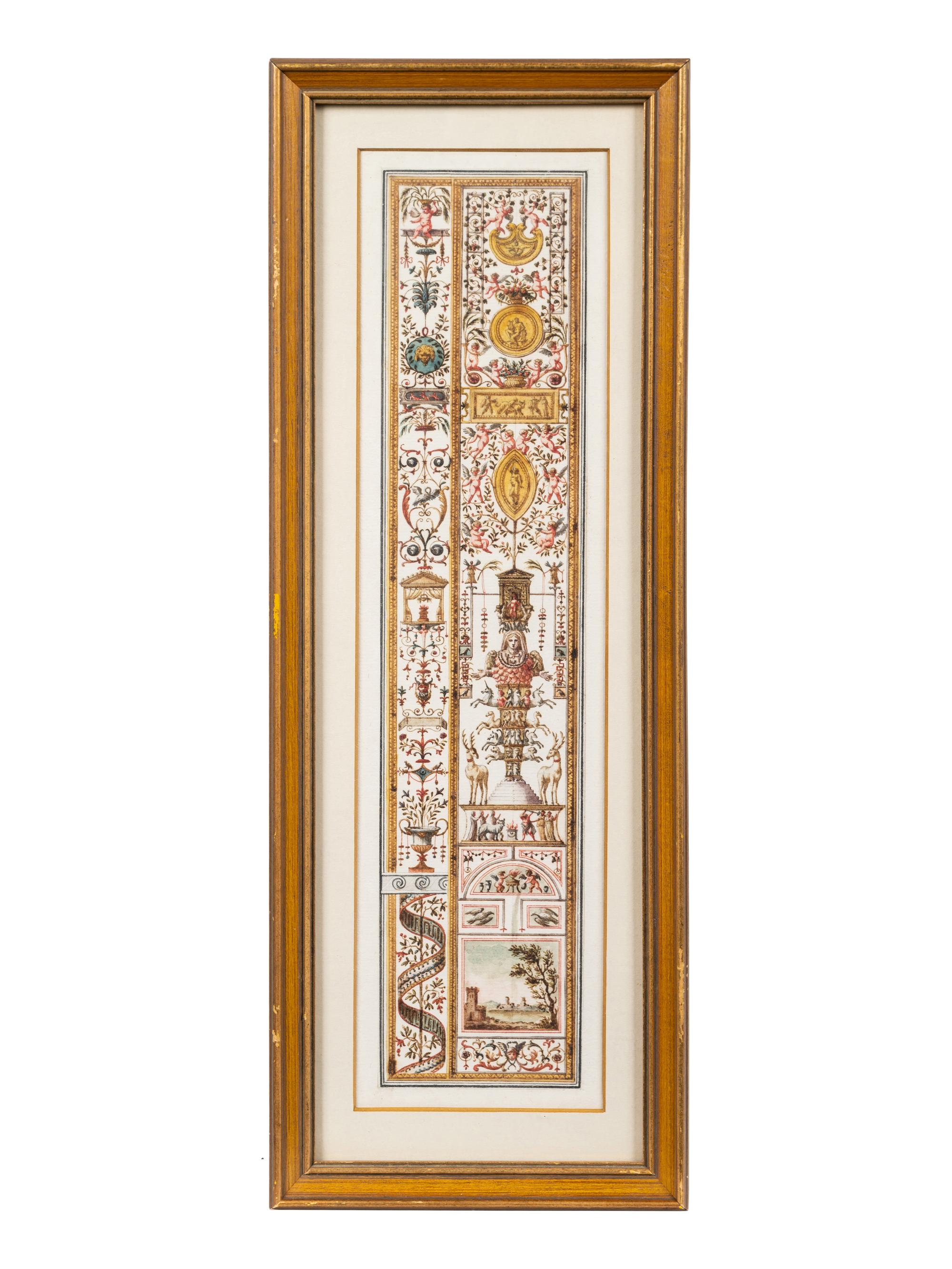 A Set of Eight Neoclassical Watercolor Illustrations