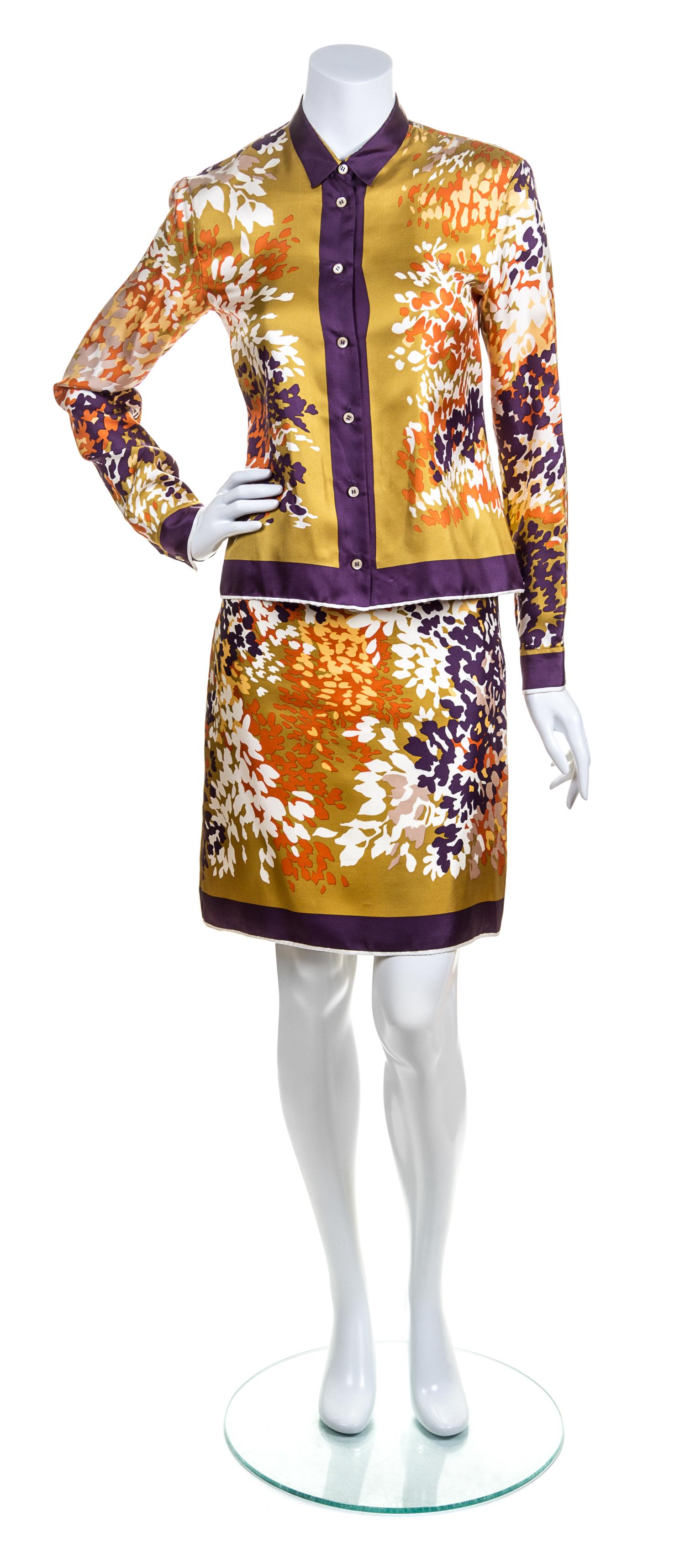 A Prada Multicolor Skirt Ensemble, Size 38.