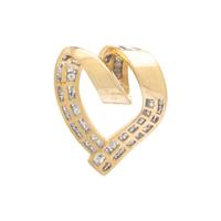 YELLOW GOLD AND DIAMOND HEART SLIDE PENDANT