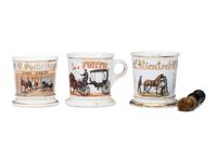 Three Equestrian Porcelain Occupational Shaving Mugs