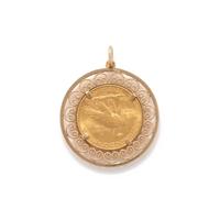 YELLOW GOLD AND COIN PENDANT