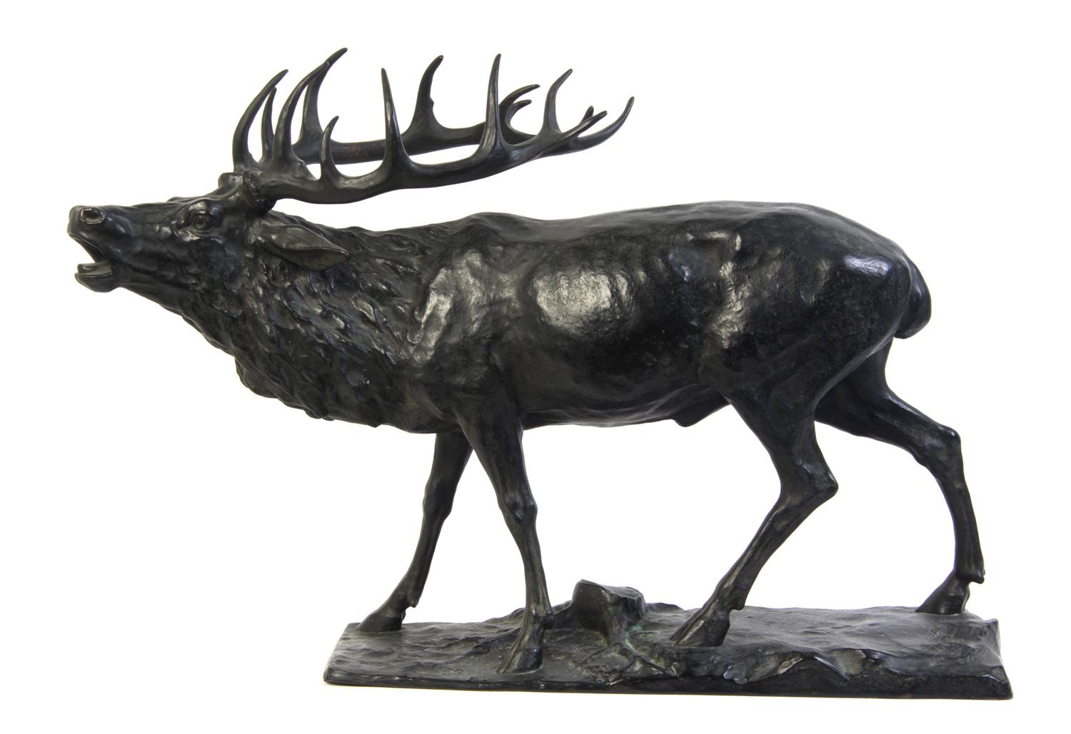 An Austrian Bronze Animalier Figure, FERDINAND LUGERTH (1885-1915), Length 31 inches. — FERDINAND LUGERTH (1885-1915),