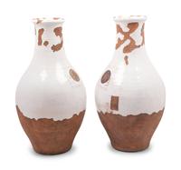 A Pair of French Glazed Terra Cotta Storage Jars