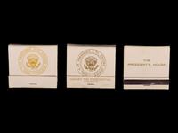 (Politics) : A group of 3 matchbooks from Marine One, Air Force One, and “The President’s House.”