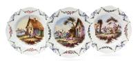 Three French Terre de Fer Faience Plates Diameter 10 inches. — 19TH CENTURY