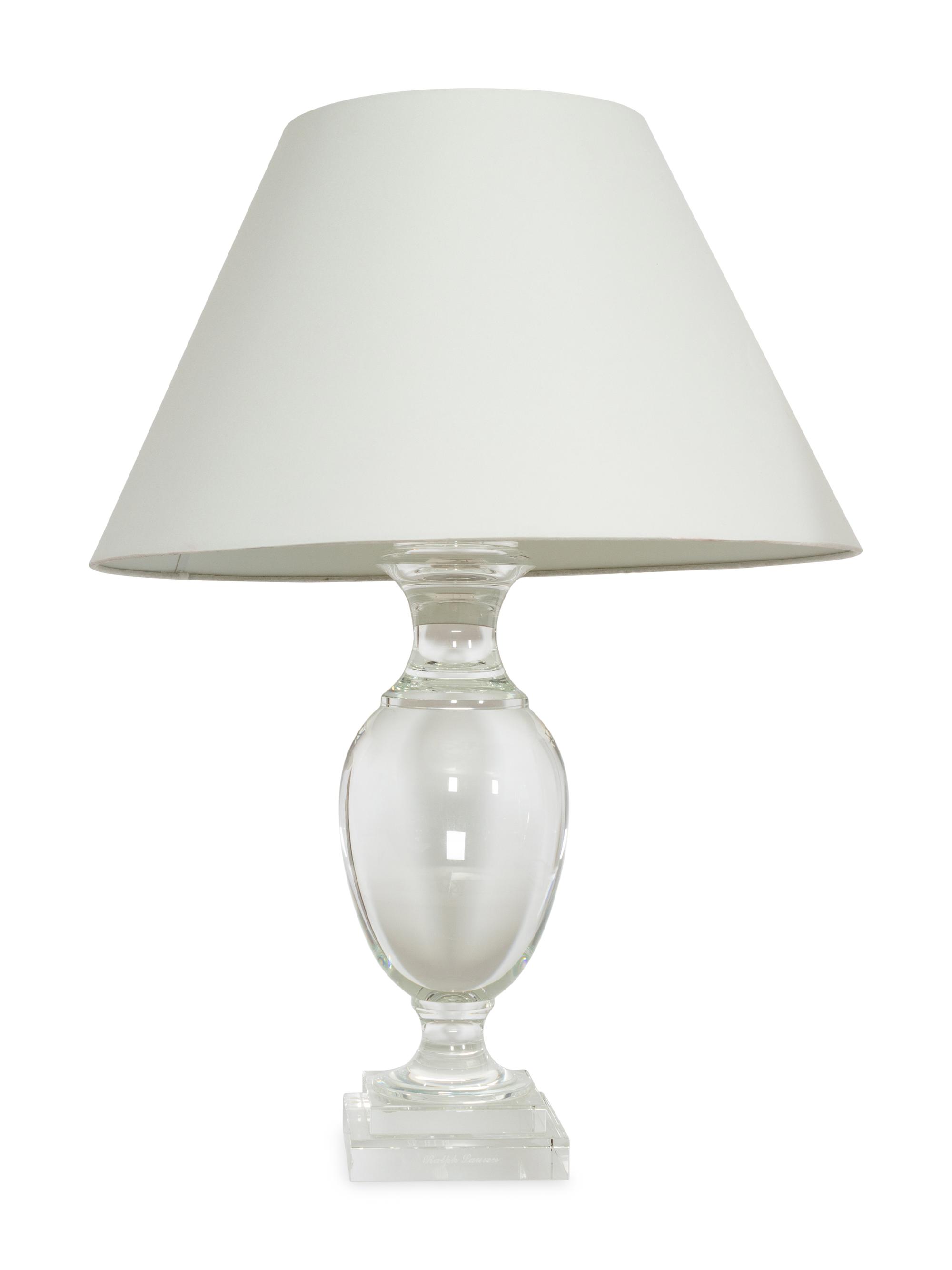 Three Ralph Lauren Acrylic and Glass Table Lamps