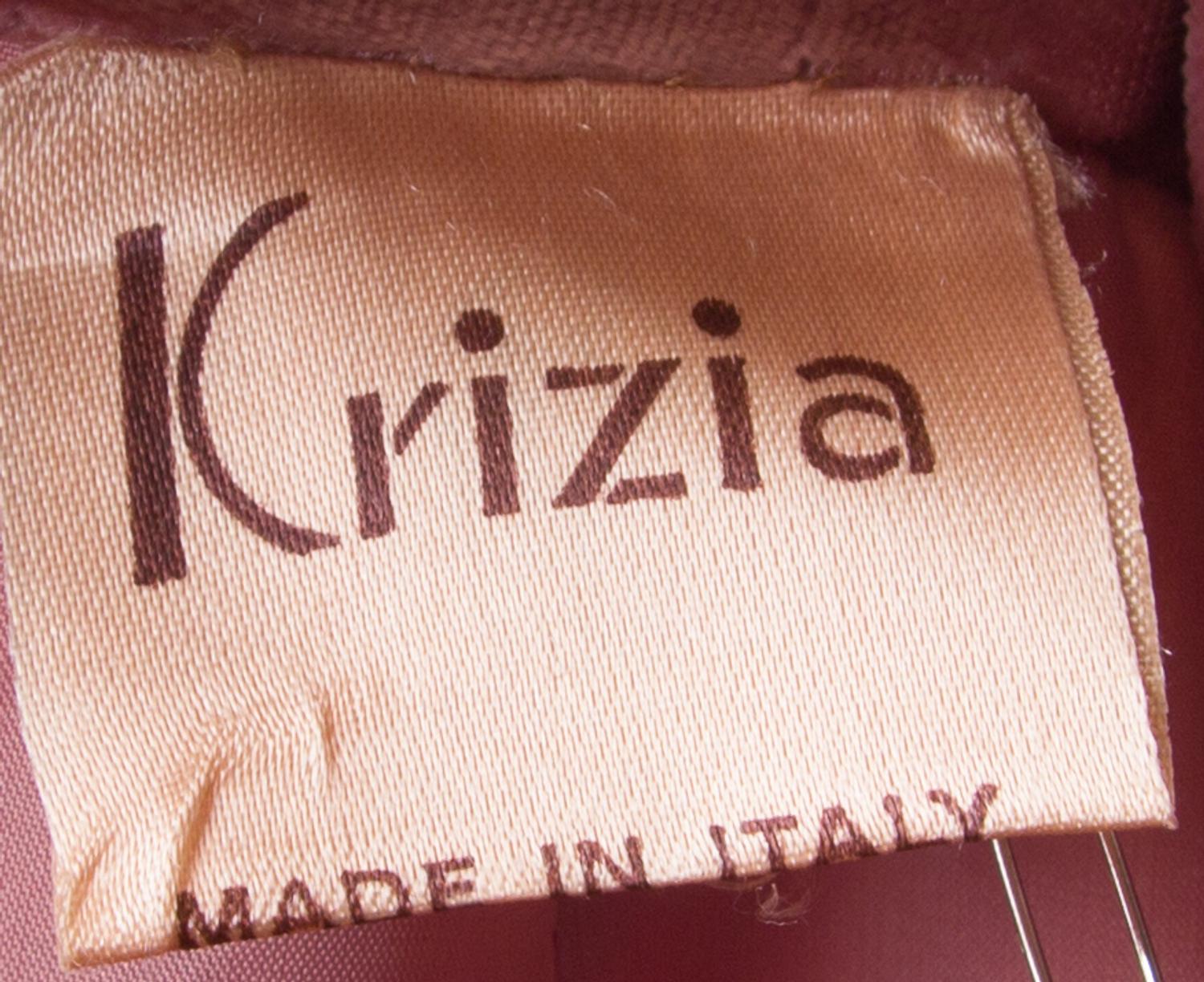 A Krizia Mauve Velvet Pant, Size 42.