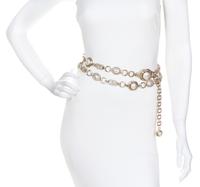 A Gianni Versace Pearl and Rhinestone Greco Link Belt,