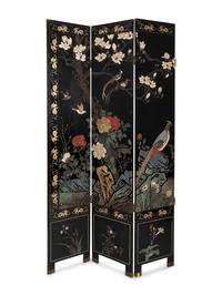 A Chinese Export Lacquer Six-Panel Floor Screen — 20TH CENTURY