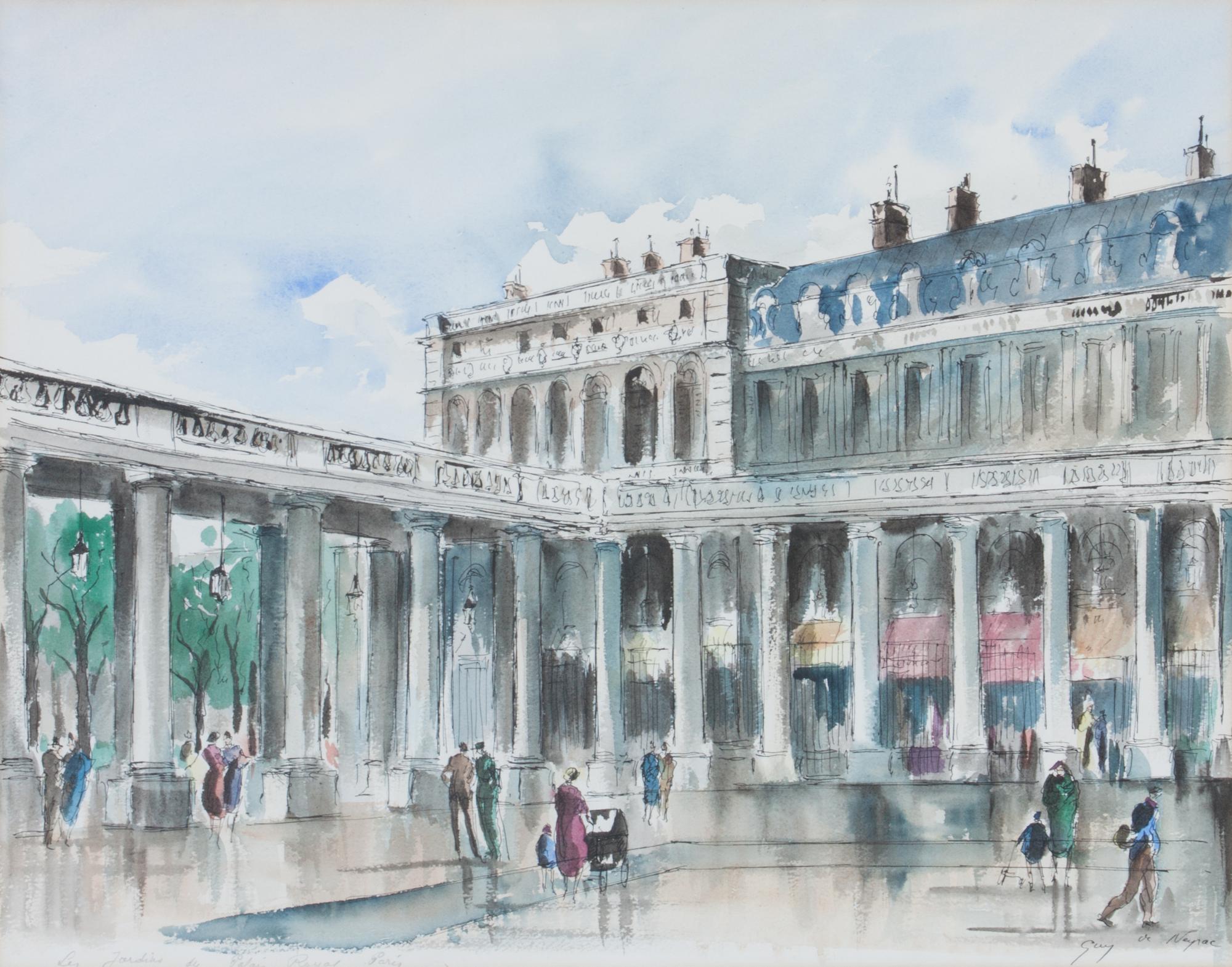 Guy Neyrac, (French, 1900-1950), Les Jardins du Palais Royal