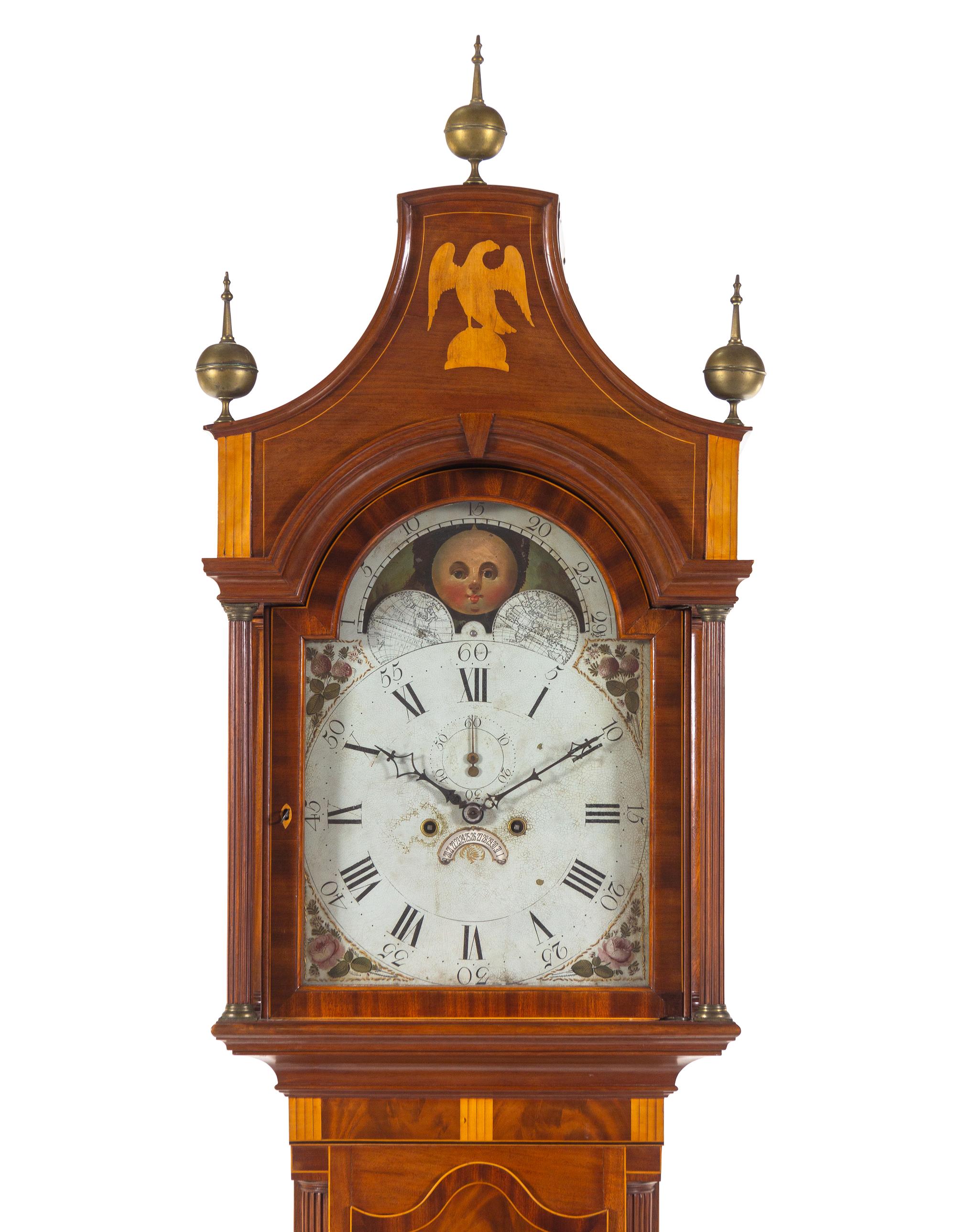 A Federal Mahogany Tall Case Clock