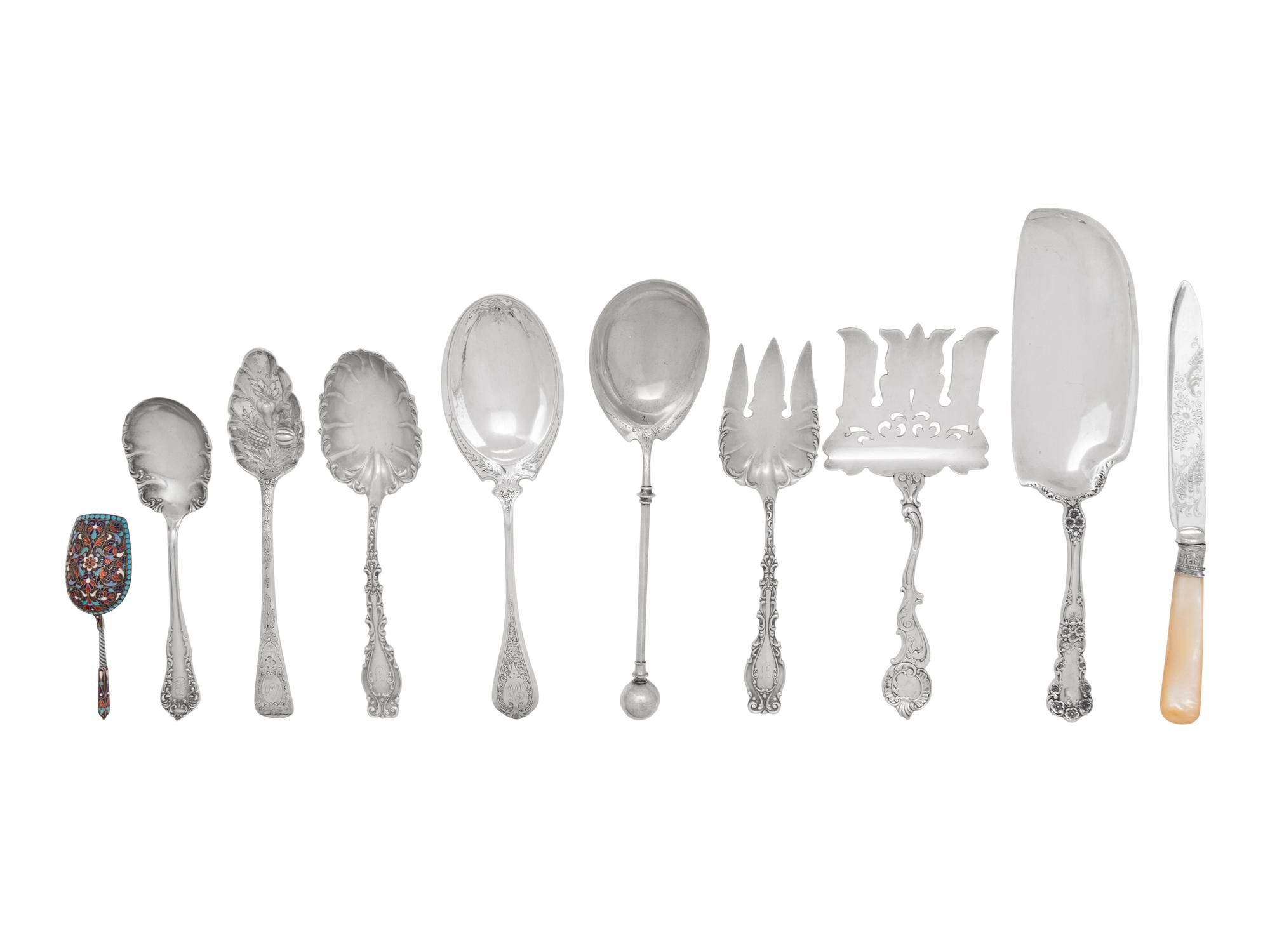 A Collection of Silver Flatware