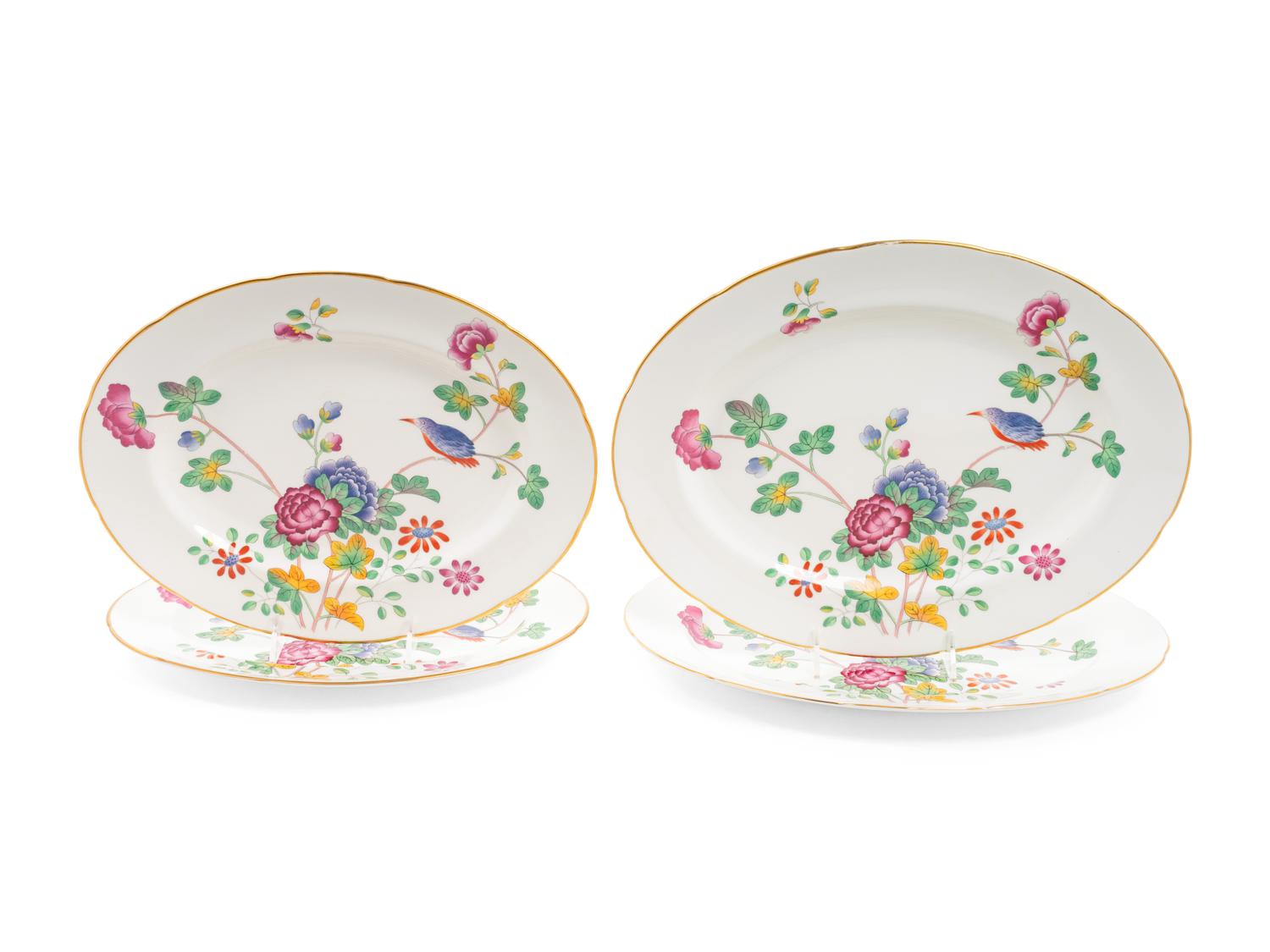 Two Pairs of Wedgwood Cuckoo Pattern Porcelain Serving Trays
