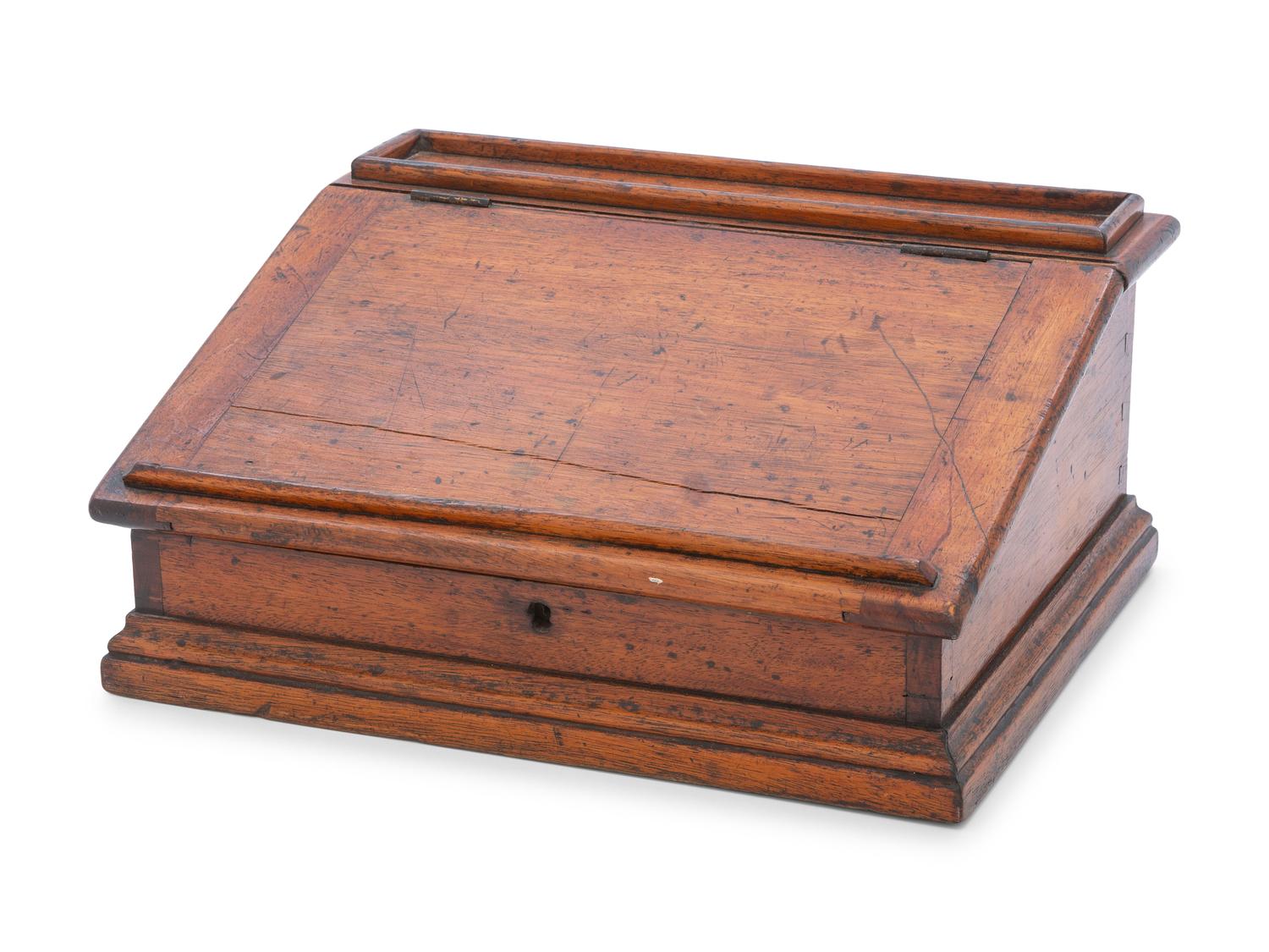 A Hinged-Top Bookstand and Document Box in Mixed Woods