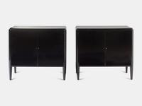 Pair of Black Lacquer Cabinets, Circa 1930s