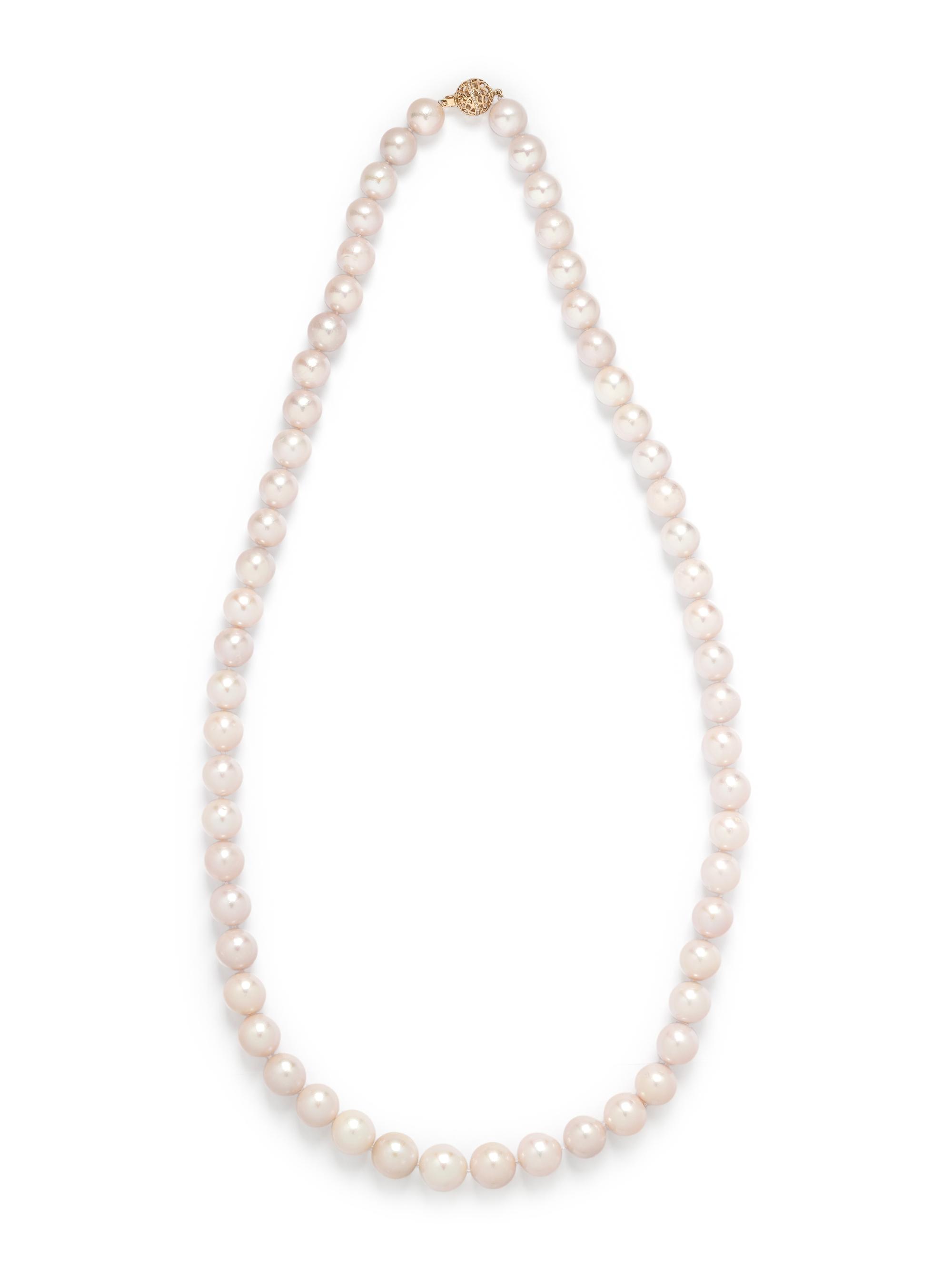 CULTURED SOUTH SEA PEARL AND DIAMOND NECKLACE