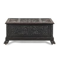 A Renaissance Revival Carved Oak Blanket Chest