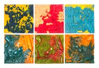 A Set of Six Molded Resin Wall Tiles Each: 14 x 13 3/4 inches. — GAETANO PESCE (ITALIAN, b. 1939), 1994