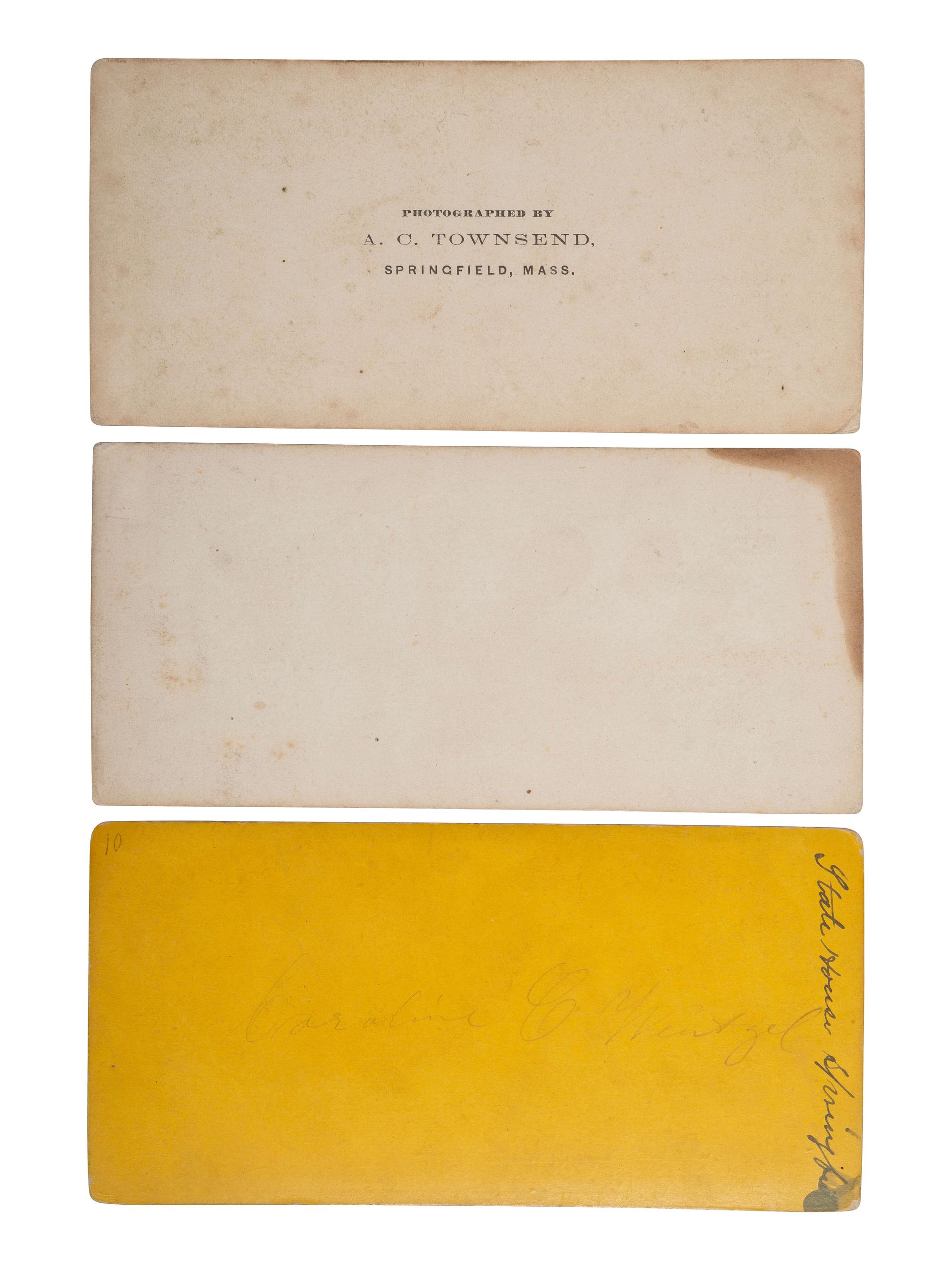 [LINCOLN, Abraham (1809-1865)]. The Lincoln funeral in SPRINGFIELD. 6 stereoviews featuring the procession and buildings draped in mourning.