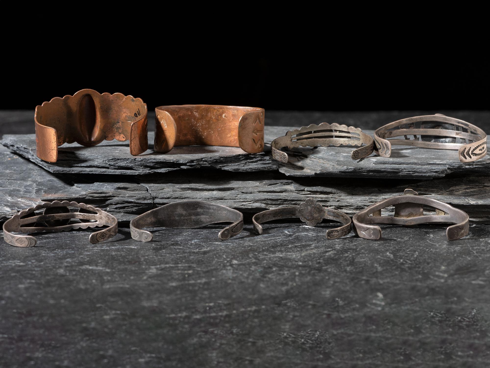 Fred Harvey Era Copper and Silver Curio Bracelets