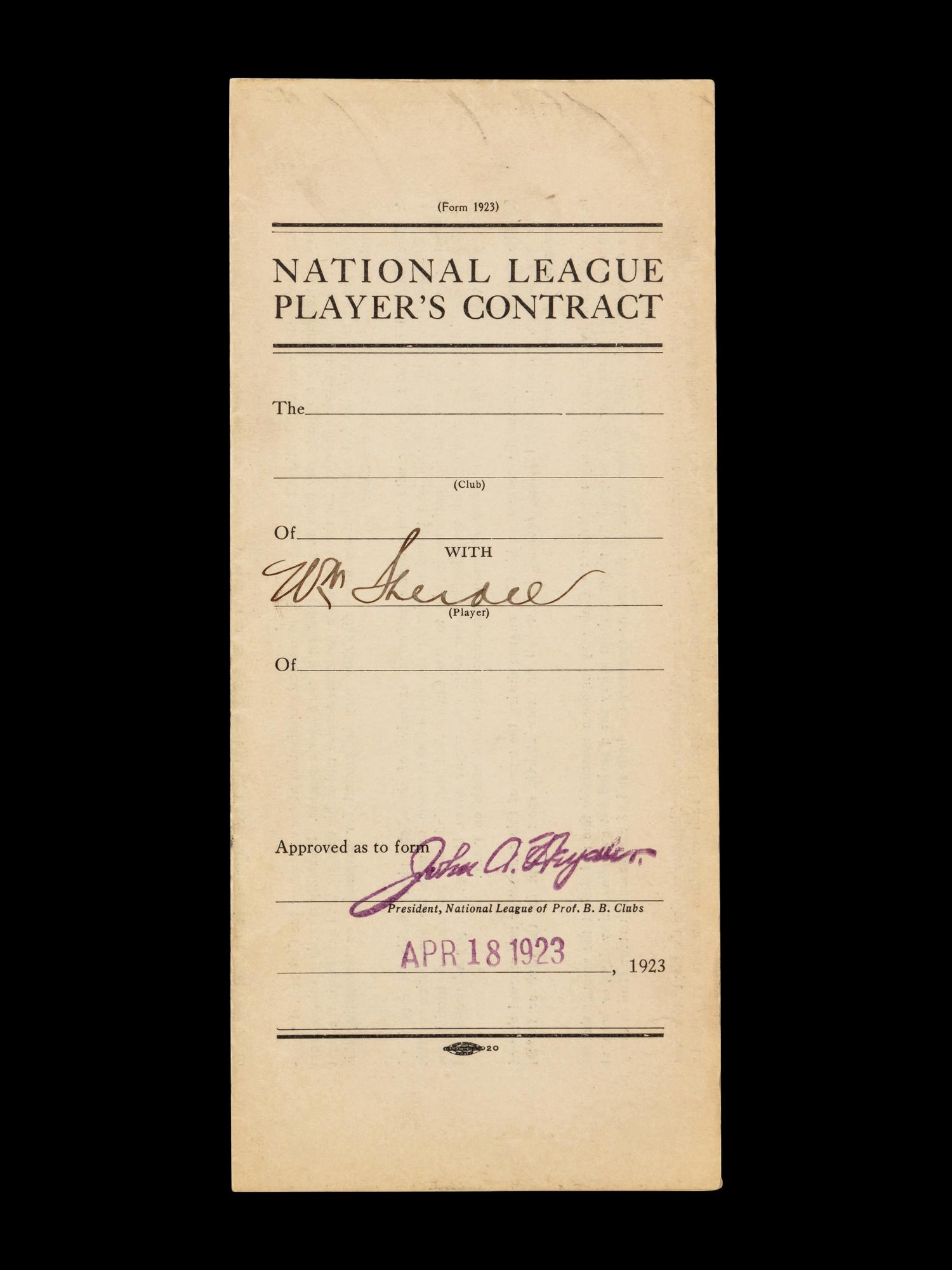 A Group of 15 1920s-30s St. Louis Cardinals Contract Agreements All Signed by Branch Rickey