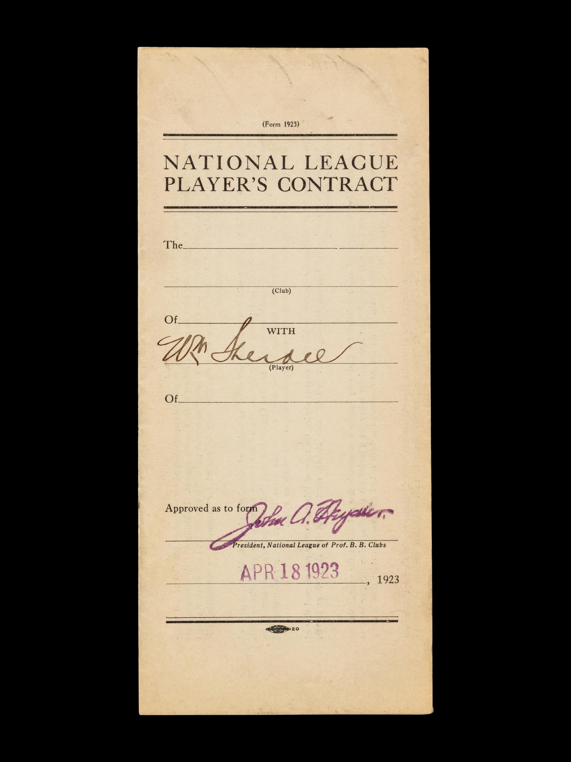 A Group of 15 1920s-30s St. Louis Cardinals Contract Agreements All Signed by Branch Rickey