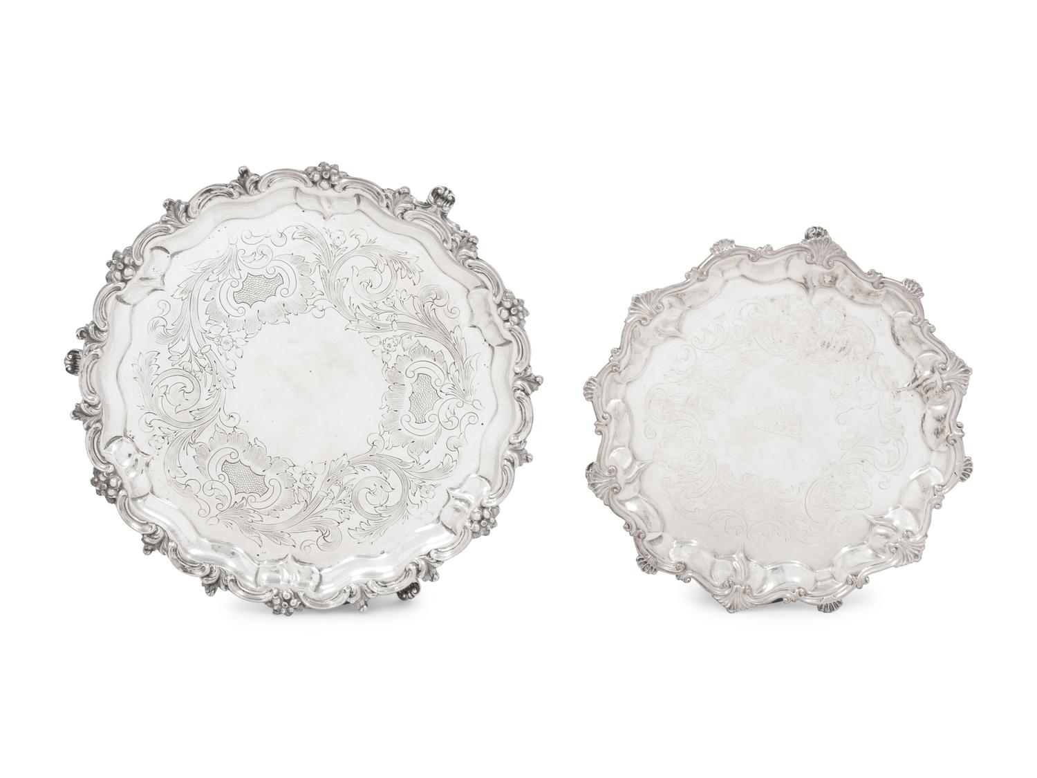 Two English Silver Salvers