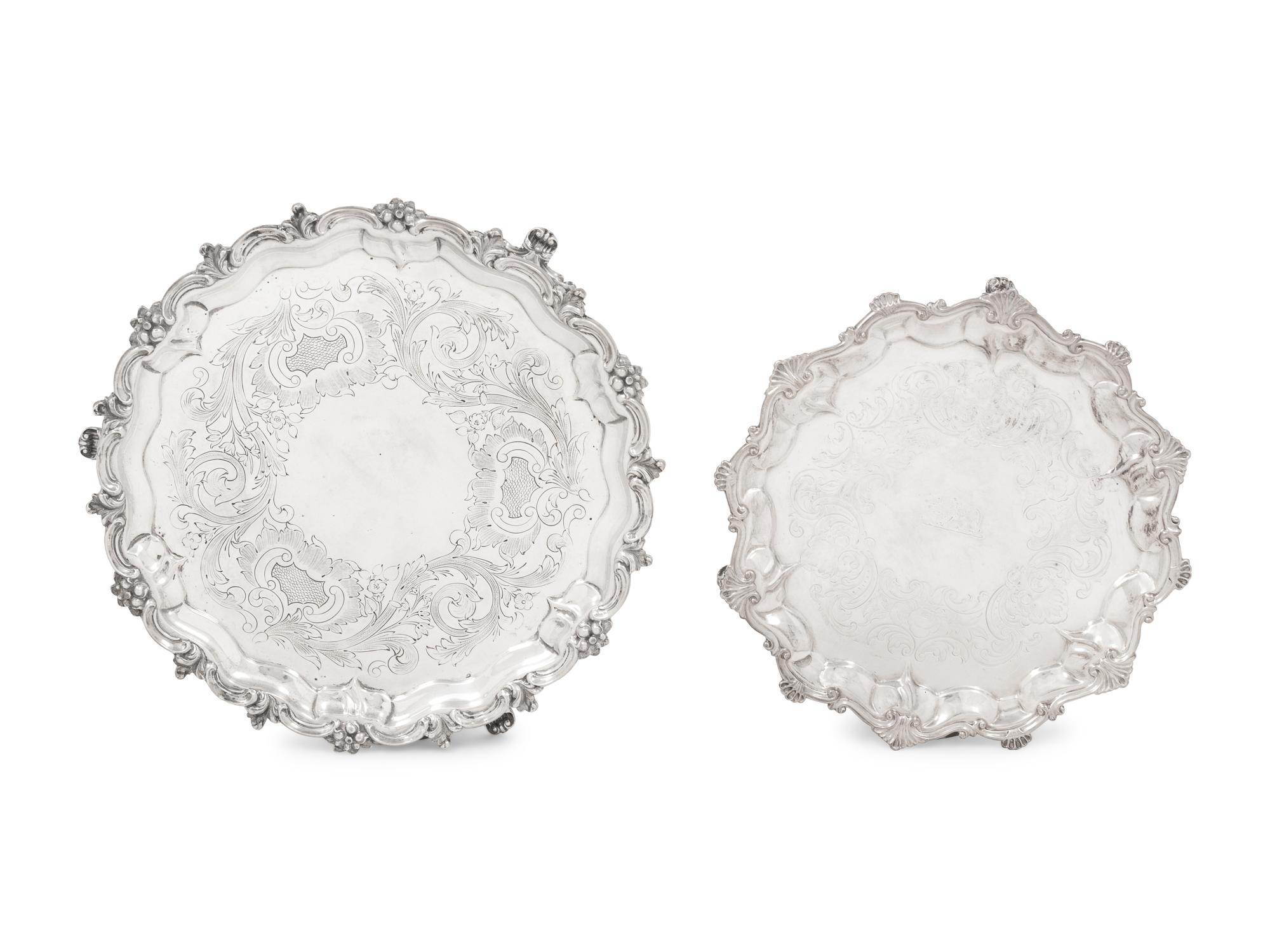 Two English Silver Salvers