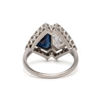 DIAMOND, SAPPHIRE, AND PLATINUM RING