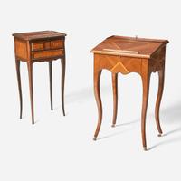 A Louis XVI style kingwood and fruitwood parquetry petite table à écrire Probably 19th century
