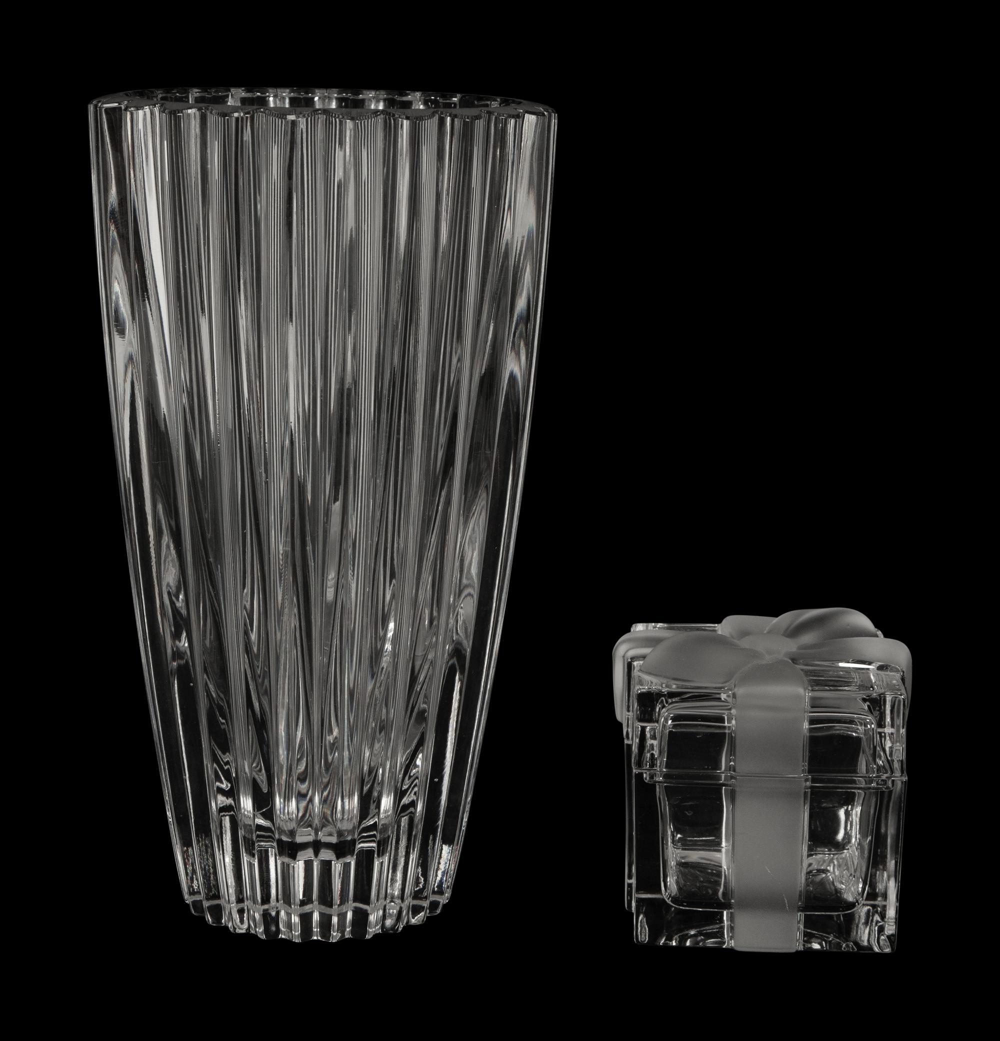 Two Tiffany & Co. Glass Table Articles