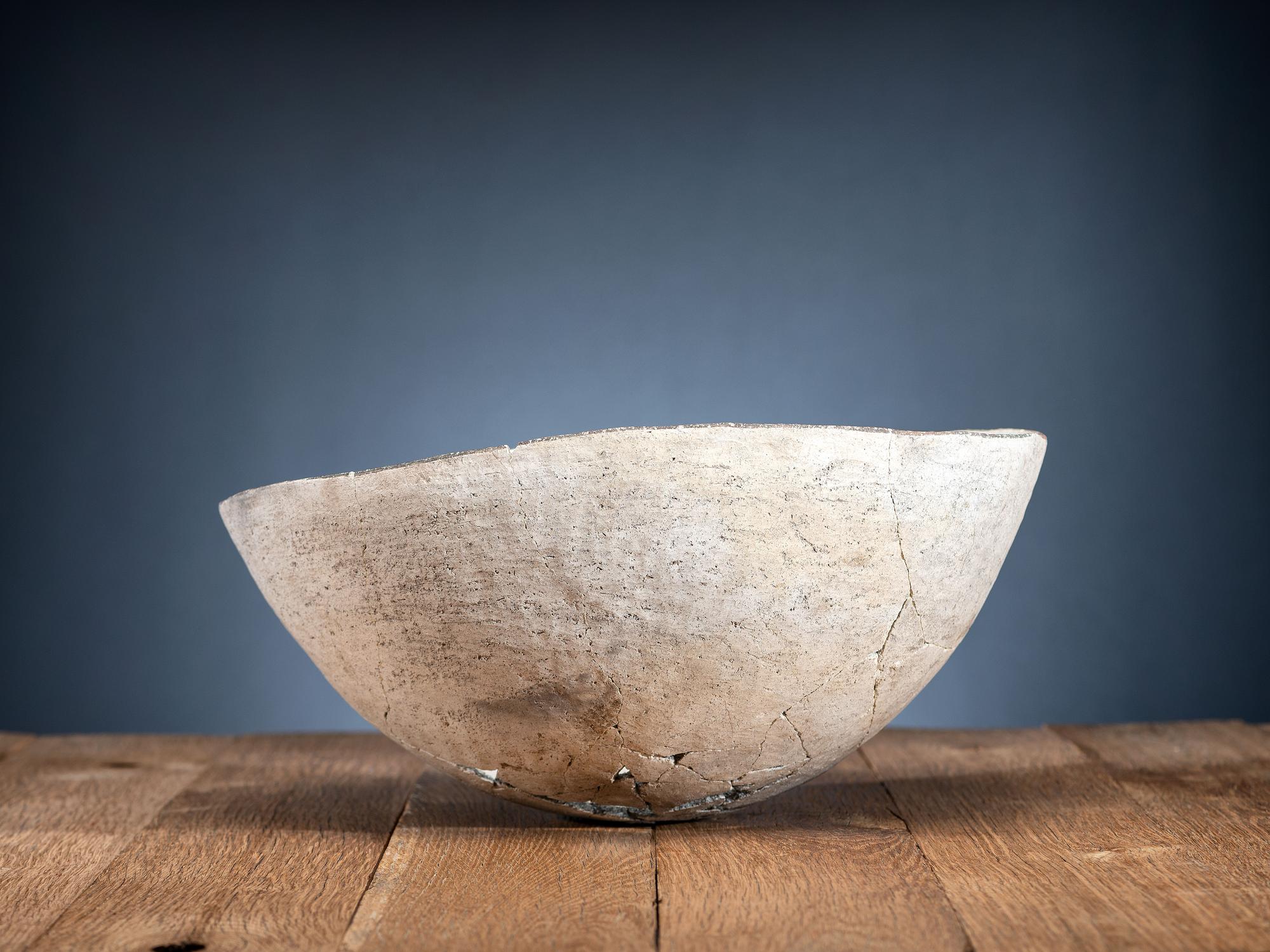 Mimbres Black-on-White Pottery Bowl