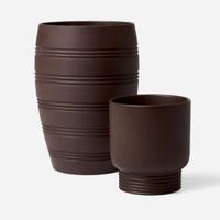 Two Wedgwood Keith Murray (1892-1981) Designed Bronzed Black Basalt Items UK, 1930s