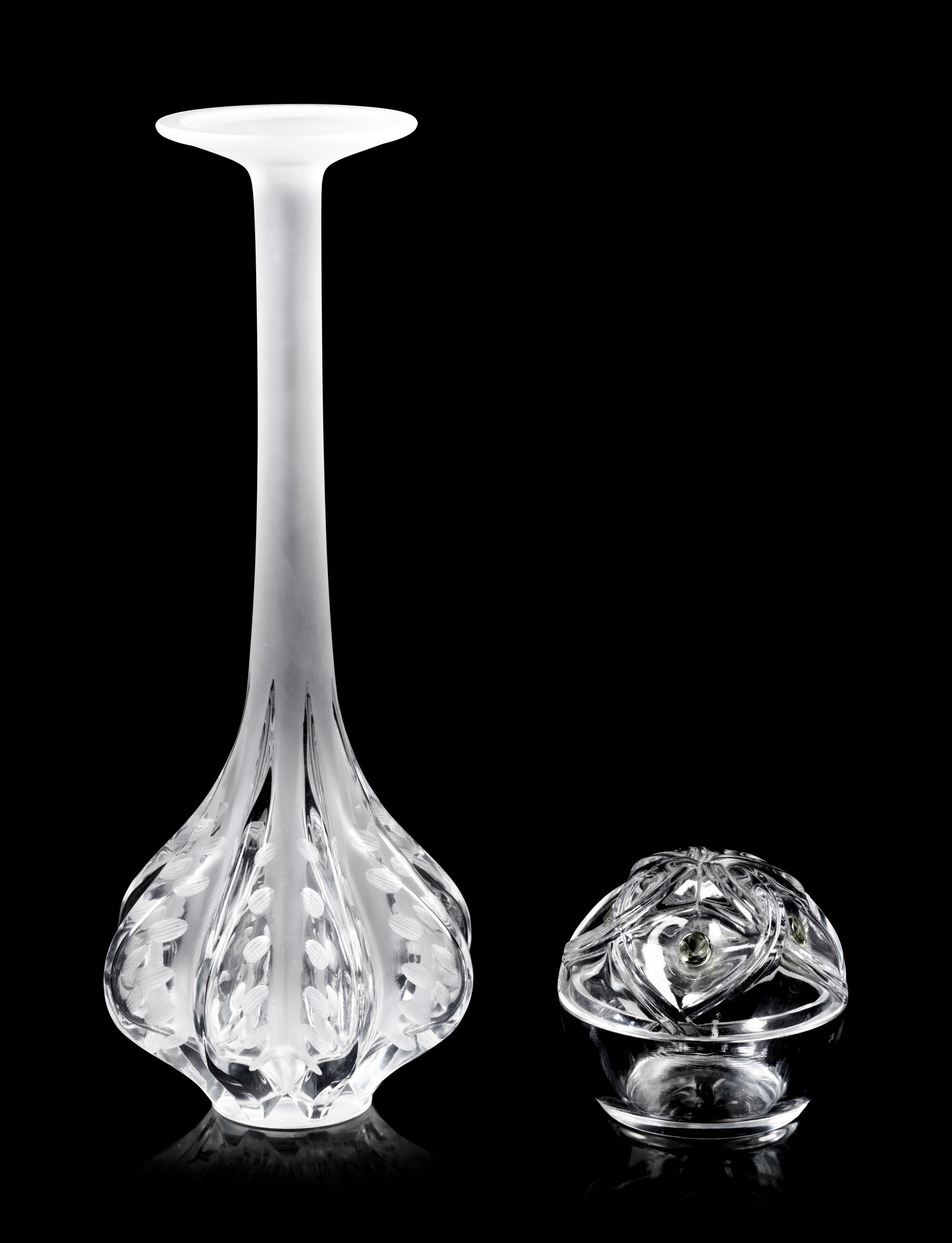 A Lalique Marie Claude Vase and a Floride Covered Box